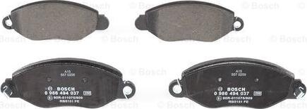 BOSCH 0 986 494 037 - Set placute frana,frana disc aaoparts.ro