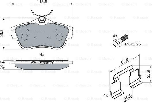 BOSCH 0 986 494 192 - Set placute frana,frana disc aaoparts.ro