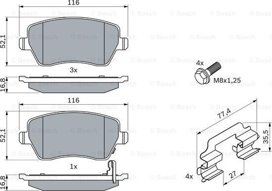 BOSCH 0 986 494 160 - Set placute frana,frana disc aaoparts.ro