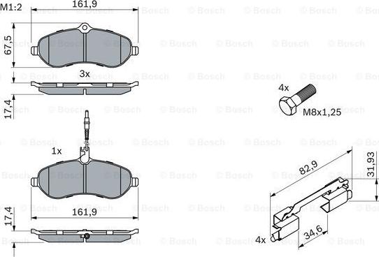 BOSCH 0 986 494 163 - Set placute frana,frana disc aaoparts.ro