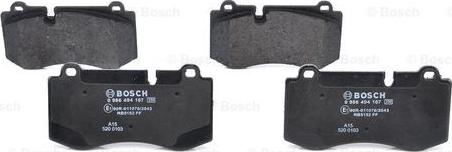 BOSCH 0 986 494 167 - Set placute frana,frana disc aaoparts.ro