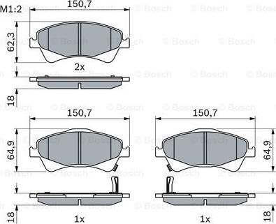 BOSCH 0 986 494 187 - Set placute frana,frana disc aaoparts.ro