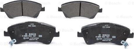 BOSCH 0 986 494 187 - Set placute frana,frana disc aaoparts.ro