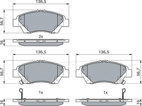 BOSCH 0 986 494 896 - Set placute frana,frana disc aaoparts.ro