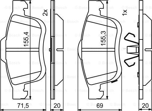 BOSCH 0 986 494 801 - Set placute frana,frana disc aaoparts.ro