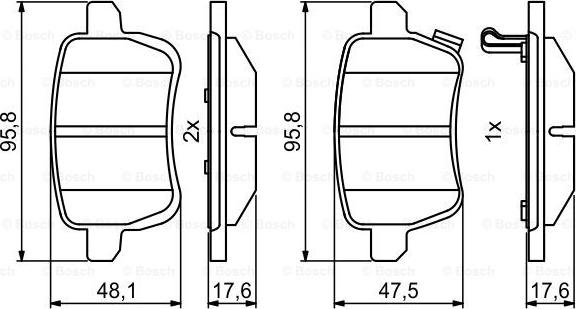 BOSCH 0 986 494 802 - Set placute frana,frana disc aaoparts.ro