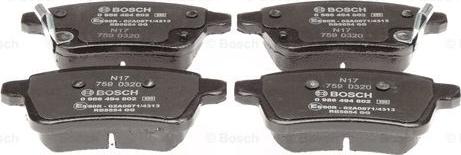 BOSCH 0 986 494 802 - Set placute frana,frana disc aaoparts.ro