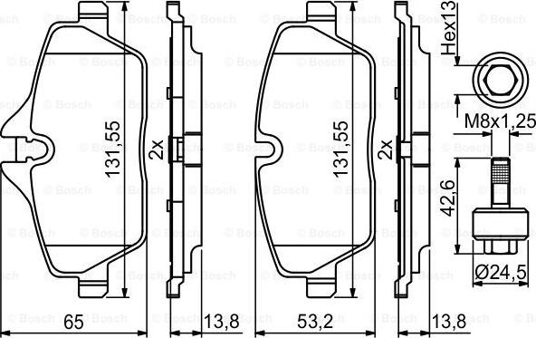 BOSCH 0 986 494 813 - Set placute frana,frana disc aaoparts.ro