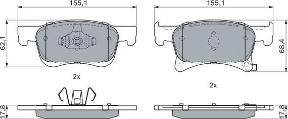 BOSCH 0 986 494 823 - Set placute frana,frana disc aaoparts.ro