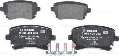 BOSCH 0 986 494 303 - Set placute frana,frana disc aaoparts.ro