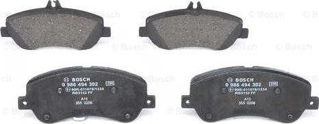 BOSCH 0 986 494 302 - Set placute frana,frana disc aaoparts.ro