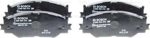 BOSCH 0 986 494 316 - Set placute frana,frana disc aaoparts.ro