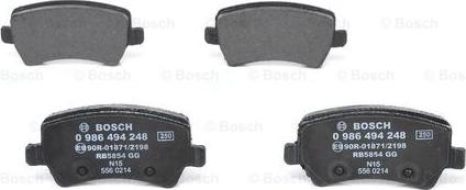 BOSCH 0 986 494 248 - Set placute frana,frana disc aaoparts.ro