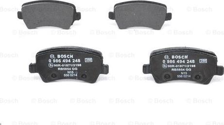 BOSCH 0 986 494 248 - Set placute frana,frana disc aaoparts.ro