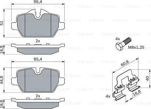 BOSCH 0 986 494 269 - Set placute frana,frana disc aaoparts.ro