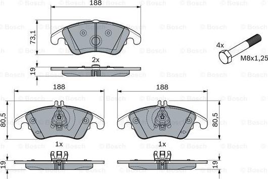 BOSCH 0 986 494 263 - Set placute frana,frana disc aaoparts.ro