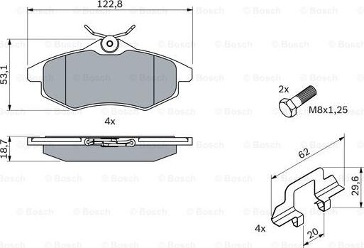 BOSCH 0 986 494 262 - Set placute frana,frana disc aaoparts.ro