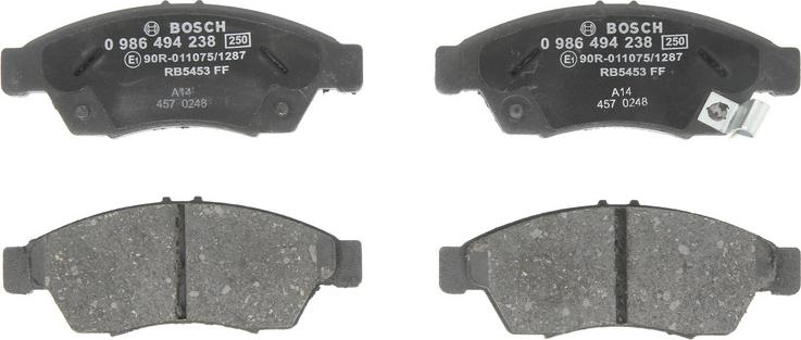 BOSCH 0 986 494 238 - Set placute frana,frana disc aaoparts.ro
