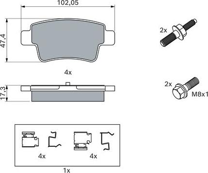 BOSCH 0 986 494 222 - Set placute frana,frana disc aaoparts.ro