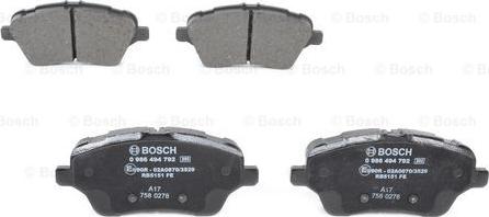 BOSCH 0 986 494 792 - Set placute frana,frana disc aaoparts.ro