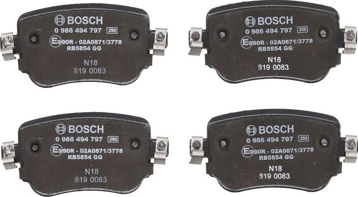 BOSCH 0 986 494 797 - Set placute frana,frana disc aaoparts.ro