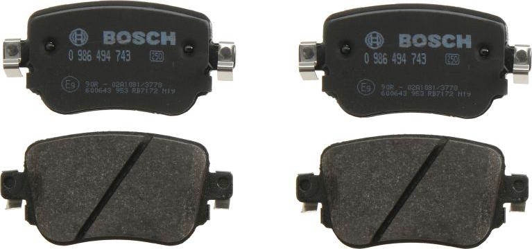 BOSCH 0 986 494 743 - Set placute frana,frana disc aaoparts.ro