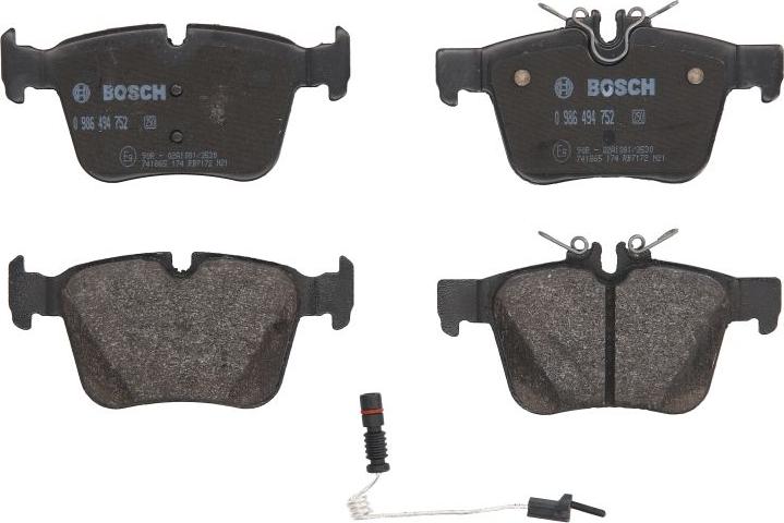 BOSCH 0 986 494 752 - Set placute frana,frana disc aaoparts.ro