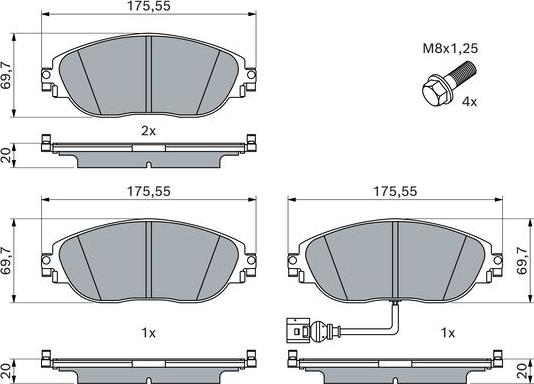 BOSCH 0 986 494 704 - Set placute frana,frana disc aaoparts.ro