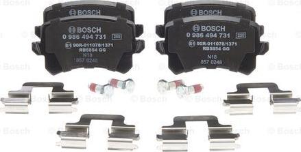 BOSCH 0 986 494 731 - Set placute frana,frana disc aaoparts.ro