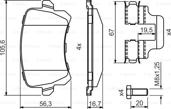 BOSCH 0 986 494 731 - Set placute frana,frana disc aaoparts.ro