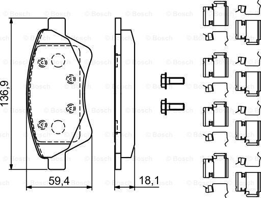 BOSCH 0 986 494 725 - Set placute frana,frana disc aaoparts.ro