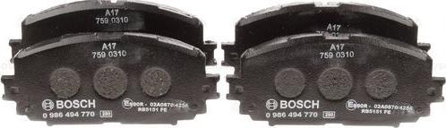 BOSCH 0 986 494 770 - Set placute frana,frana disc aaoparts.ro