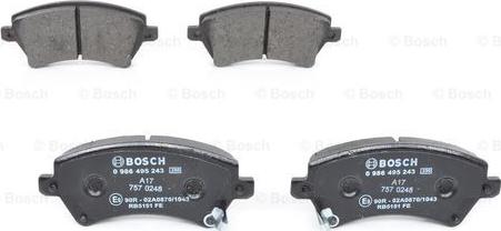 BOSCH 0 986 495 243 - Set placute frana,frana disc aaoparts.ro