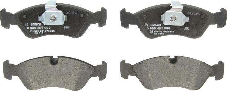 BOSCH 0 986 491 900 - Set placute frana,frana disc aaoparts.ro