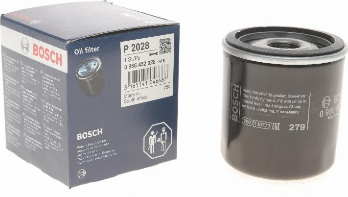 BOSCH 0 986 452 028 - Filtru ulei aaoparts.ro