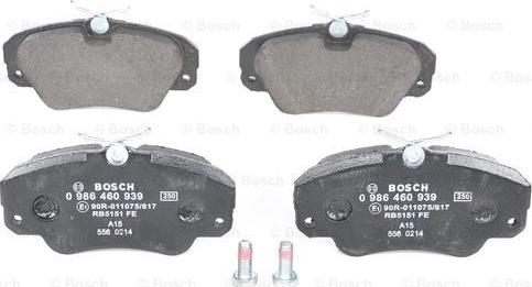 BOSCH 0 986 460 939 - Set placute frana,frana disc aaoparts.ro