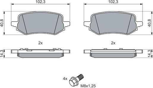 BOSCH 0 986 460 049 - Set placute frana,frana disc aaoparts.ro