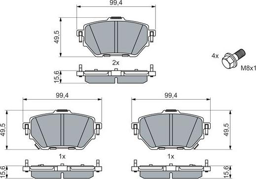 BOSCH 0 986 460 066 - Set placute frana,frana disc aaoparts.ro