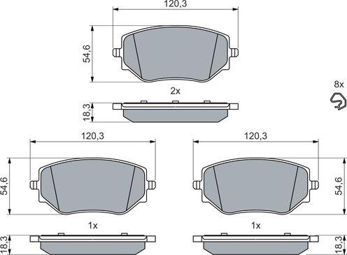 BOSCH 0 986 460 063 - Set placute frana,frana disc aaoparts.ro