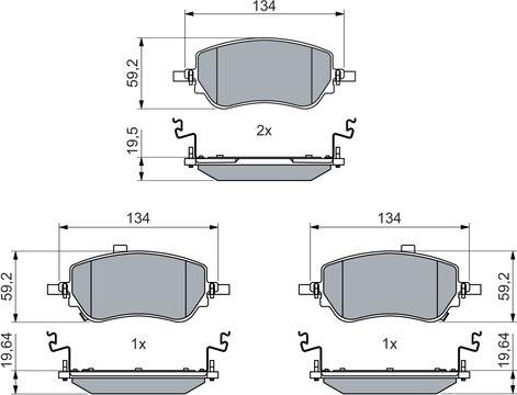 BOSCH 0 986 460 015 - Set placute frana,frana disc aaoparts.ro