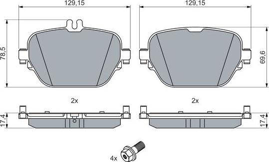 BOSCH 0 986 460 039 - Set placute frana,frana disc aaoparts.ro