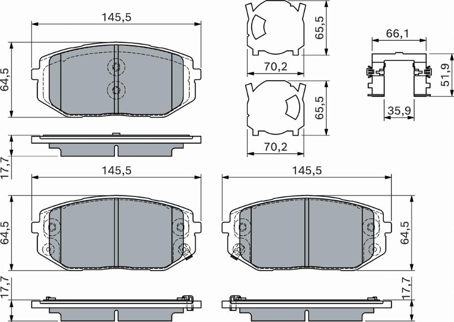 BOSCH 0986460164 - Set placute frana,frana disc aaoparts.ro