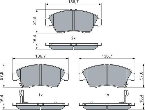 BOSCH 0 986 461 759 - Set placute frana,frana disc aaoparts.ro