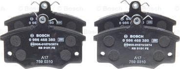BOSCH 0 986 468 380 - Set placute frana,frana disc aaoparts.ro