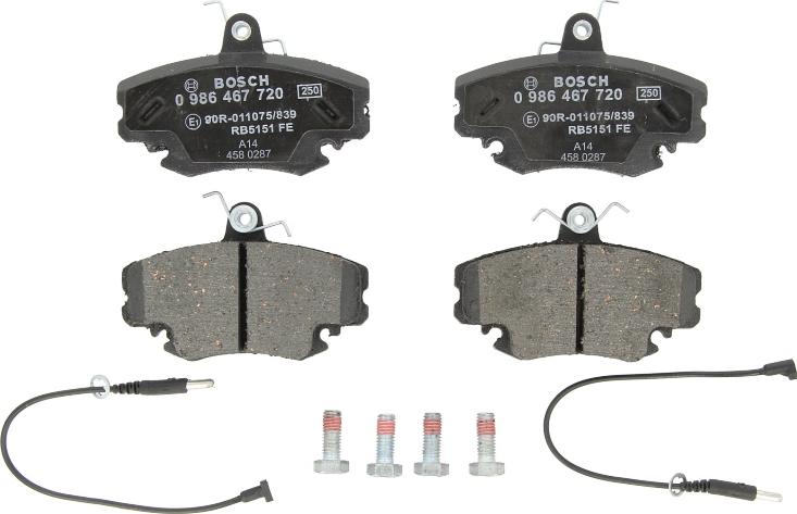 BOSCH 0 986 467 720 - Set placute frana,frana disc aaoparts.ro