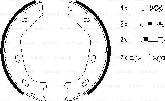 BOSCH 0 986 487 542 - Set saboti frana, frana de mana aaoparts.ro