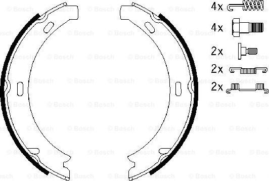 BOSCH 0 986 487 584 - Set saboti frana, frana de mana aaoparts.ro