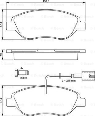 BOSCH 0 986 424 595 - Set placute frana,frana disc aaoparts.ro