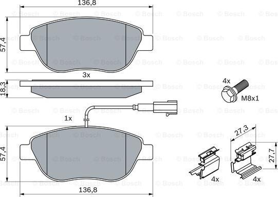 BOSCH 0 986 424 596 - Set placute frana,frana disc aaoparts.ro