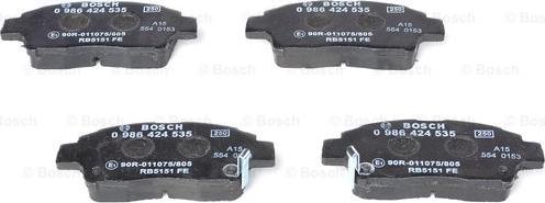 BOSCH 0 986 424 535 - Set placute frana,frana disc aaoparts.ro